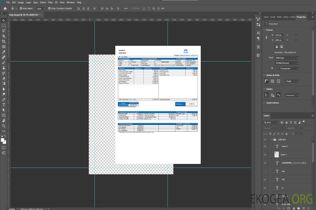 Facture de Tata Consulting Services aux États , Unis template Facture de Tata Consulting Services aux États , Unis template